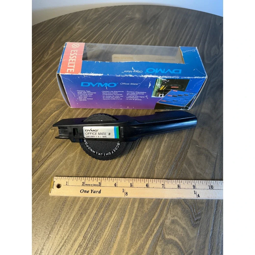 Vintage 1995 Dymo Office Mate II 1540 Label Maker Black With 7 Label Tape Works